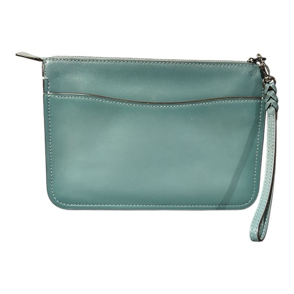 Coach 1941 SOHO Wristlet Marine Teal Glovetanned Leather No Strap or Tag VGC - Picture 1 of 10